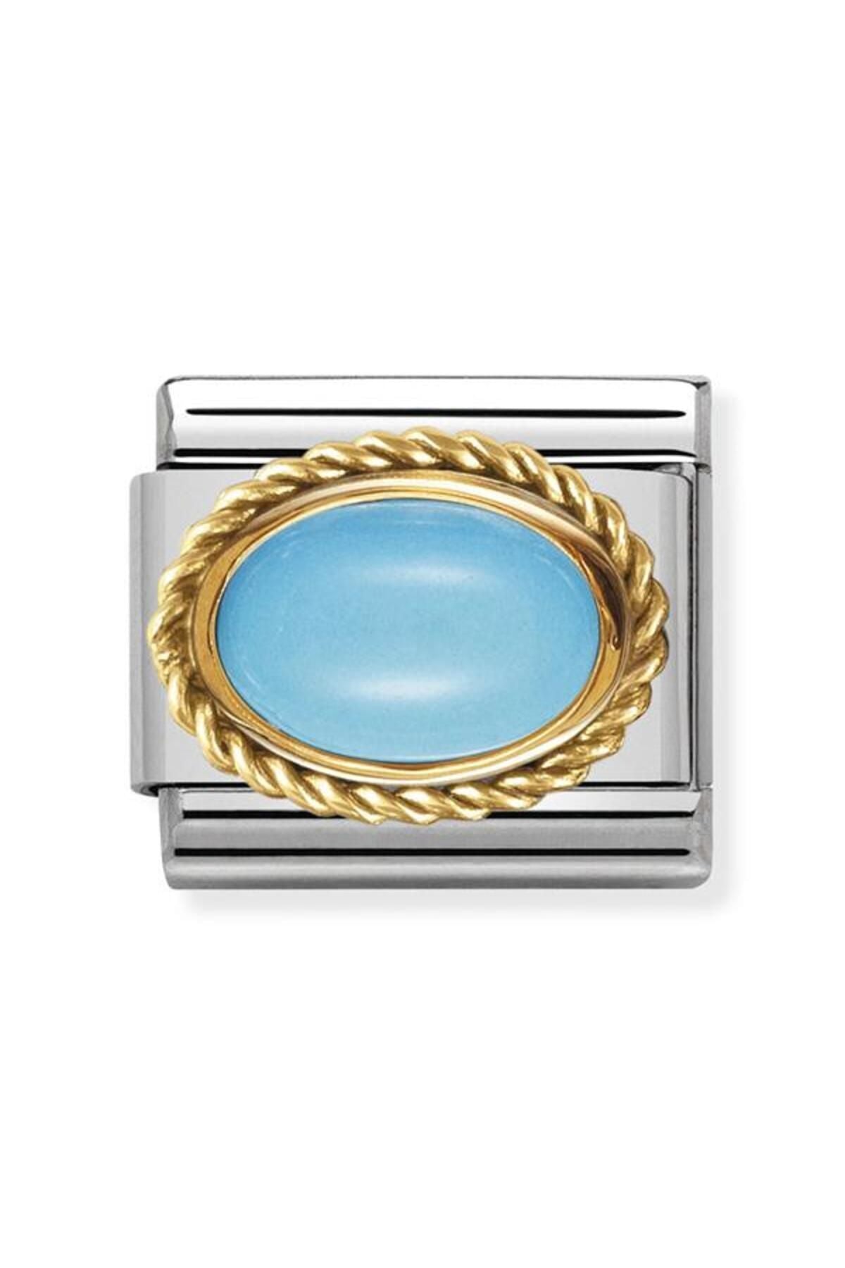 Composable Classic Hard Stones In Stainless Steel With 18k Gold Setting And Detail (06_turquoıse)
