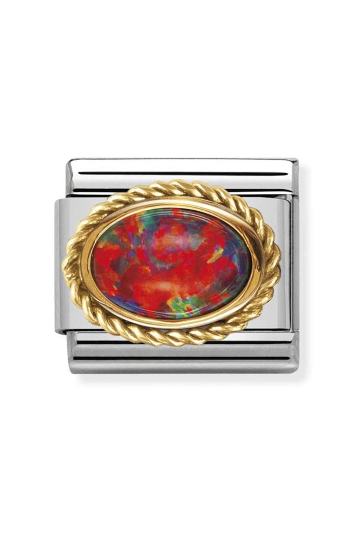 Composable Classic Hard Stones In Stainless Steel With 18k Gold Setting And Detail