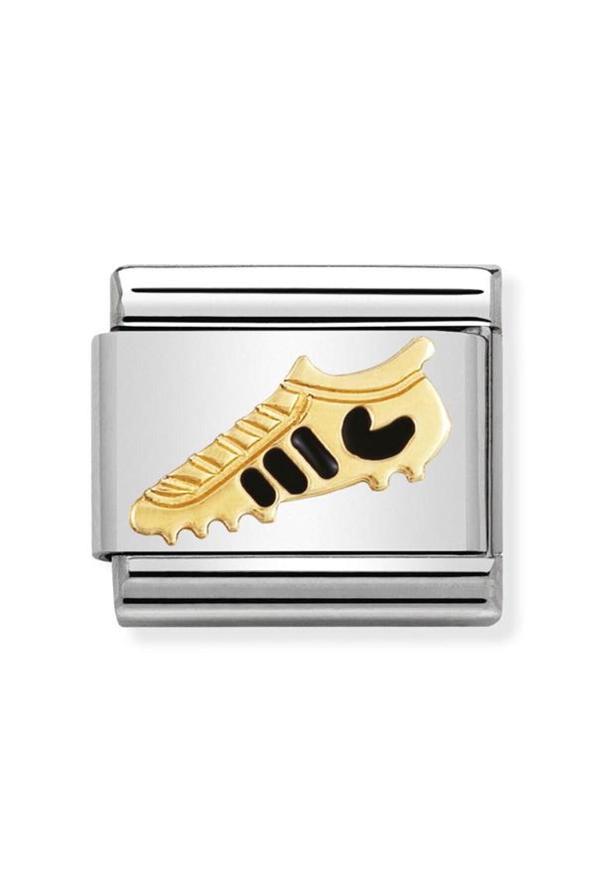 Composable Classic Italıan Football In Stainless Steel With Enamel And 18k Gold Black Football Boot