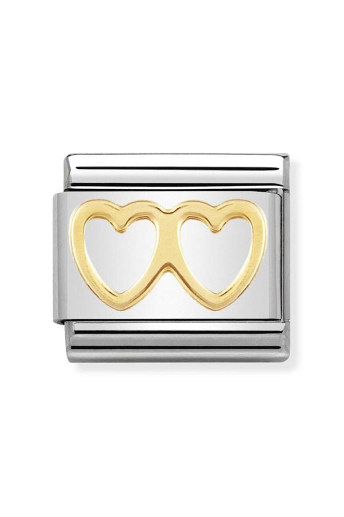 Composable Classic Love In Stainless Steel With 18k Gold (03_double Heart)
