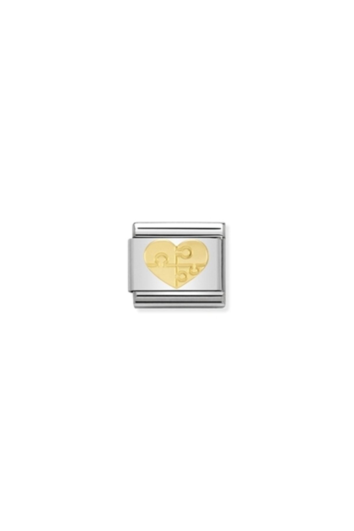 Composable Classic Love In Stainless Steel With 18k Gold (18_heart With Puzzle)