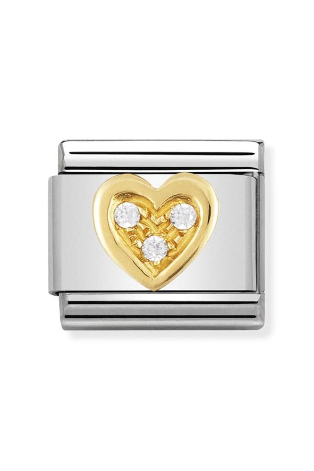 Composable Classic Love In Stainless Steel With 18k Gold And Cubic Zirconia (11_whıte Heart)