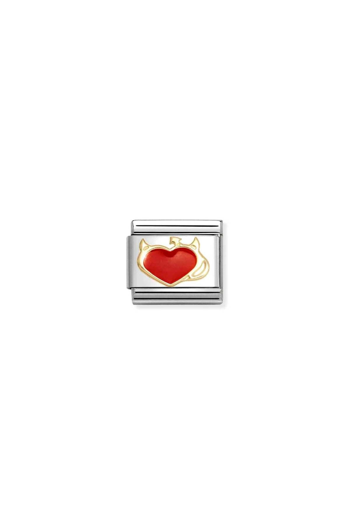 Composable Classic LOVE in stainless steel with enamel and 18k gold Devil heart