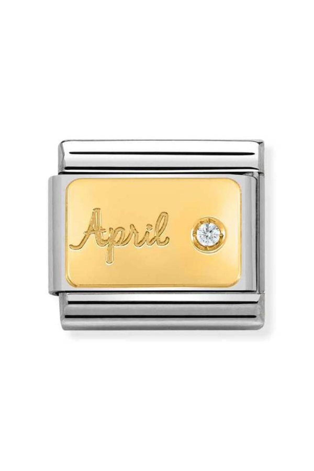 Composable Classic Month Stone In Steel, Stones And 750 Gold (04_april Dıamond)
