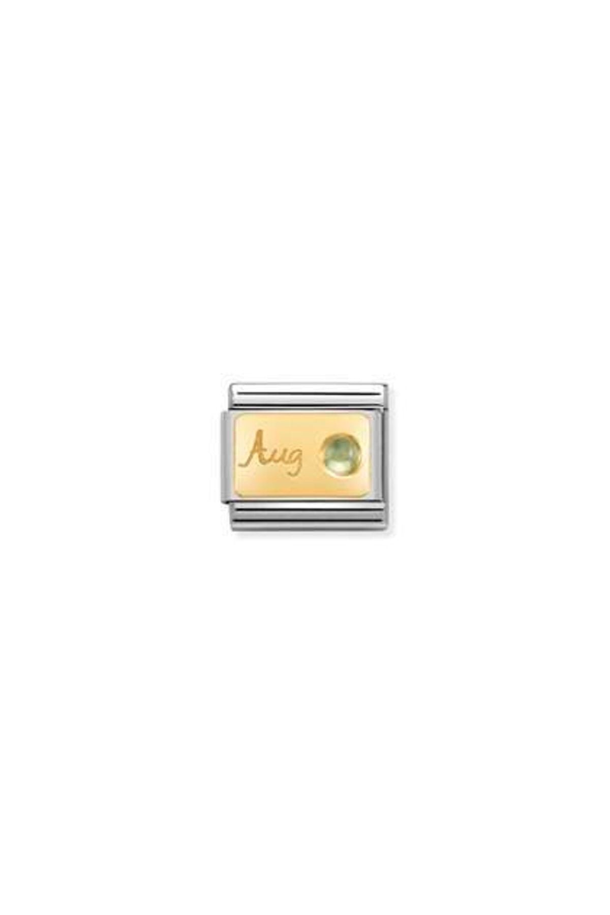 Composable Classic Month Stone In Steel, Stones And 750 Gold (08_august Perıdot)