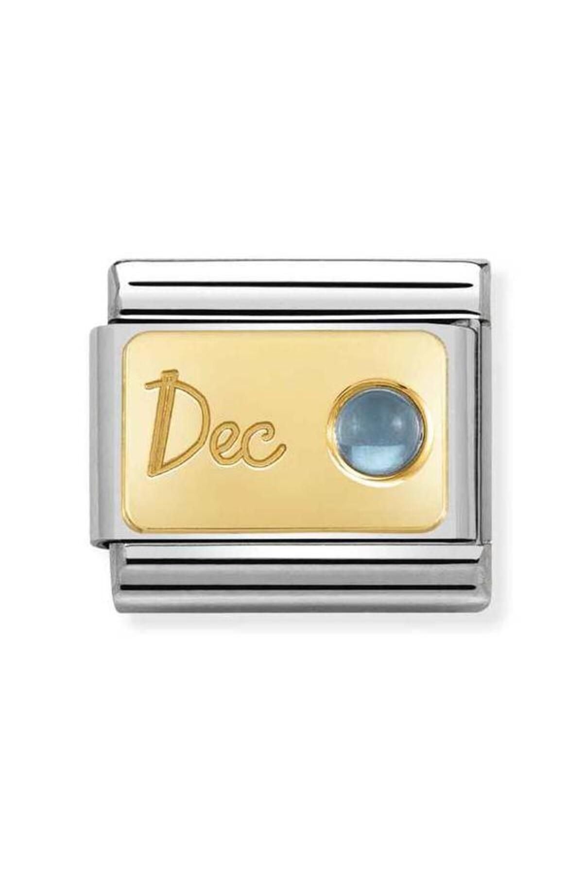 Composable Classic Month Stone In Steel, Stones And 750 Gold (12_december Lıght Blue Topaz)