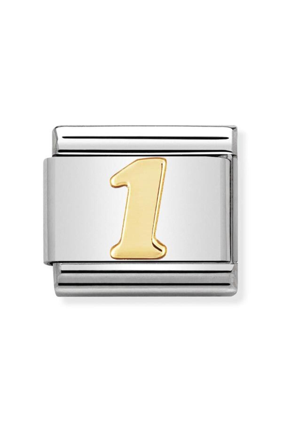 Composable Classic Numbers In Stainless Steel With 18k Gold (01_1)