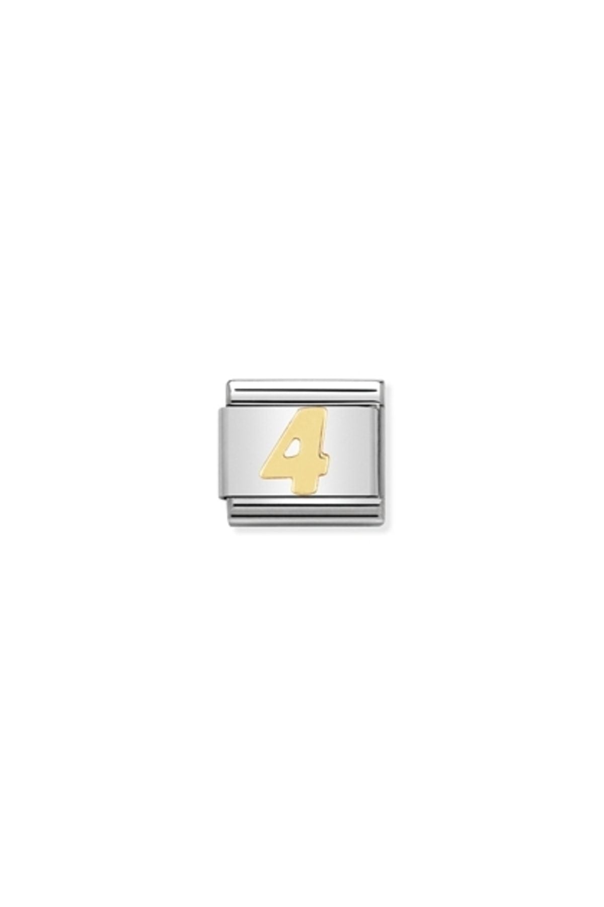 Composable Classic Numbers In Stainless Steel With 18k Gold (04_4)