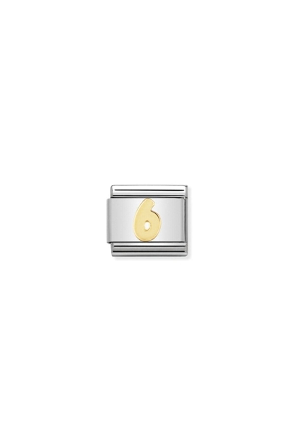 Composable Classic Numbers In Stainless Steel With 18k Gold (06_6)