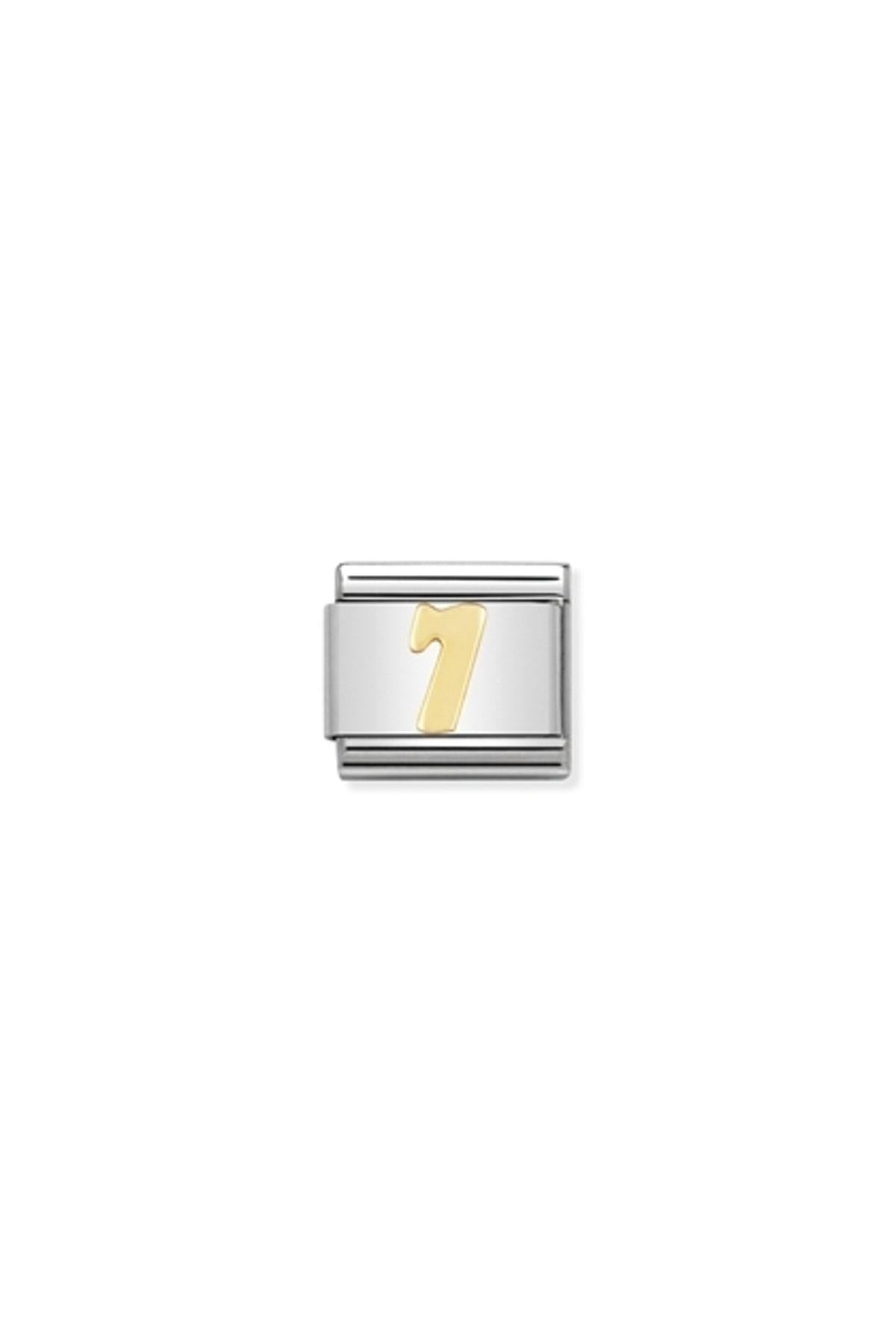 Composable Classic Numbers In Stainless Steel With 18k Gold (07_7)