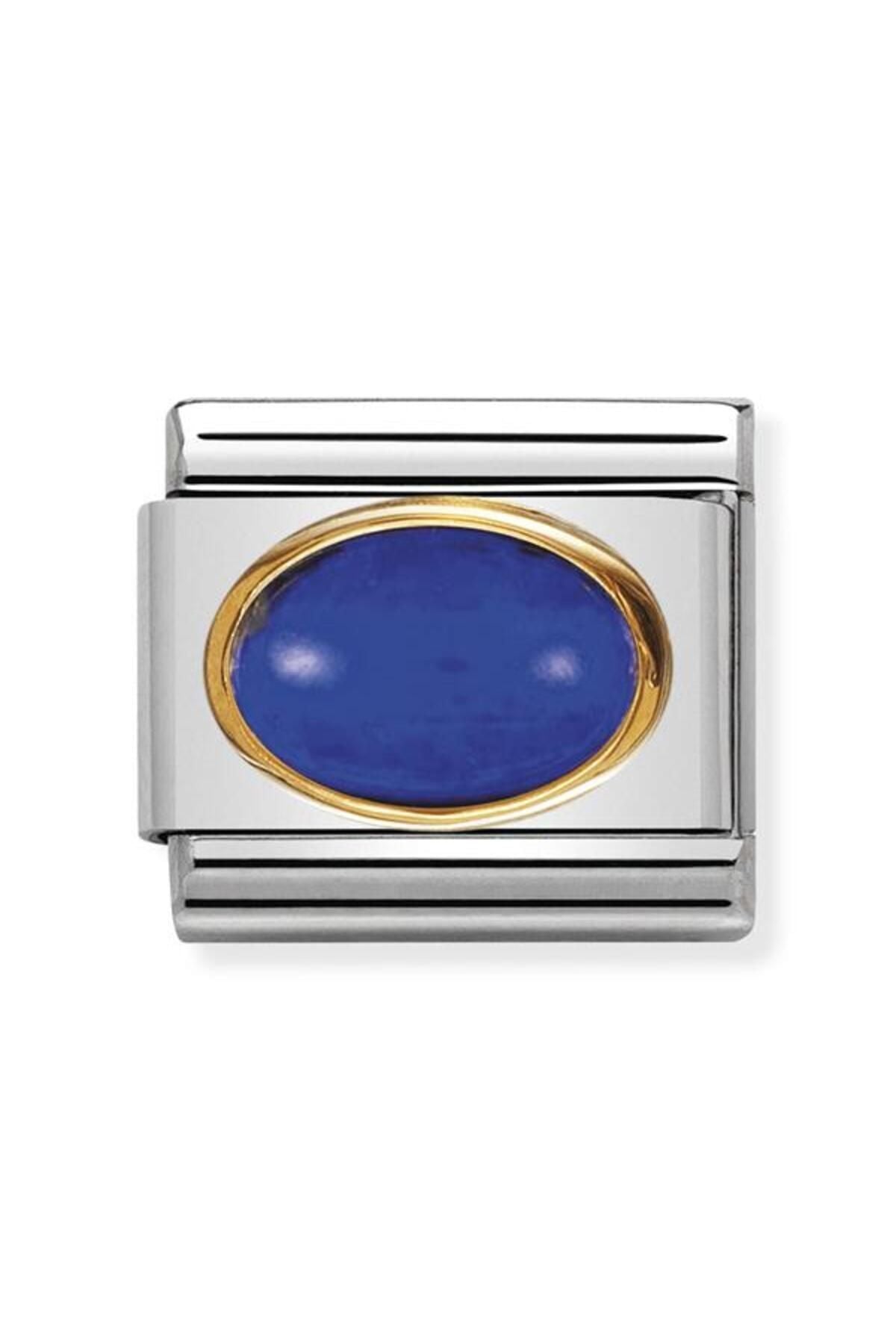 Composable Classic Oval Hard Stones In Stainless Steel And 18k Gold (09_lapıs)