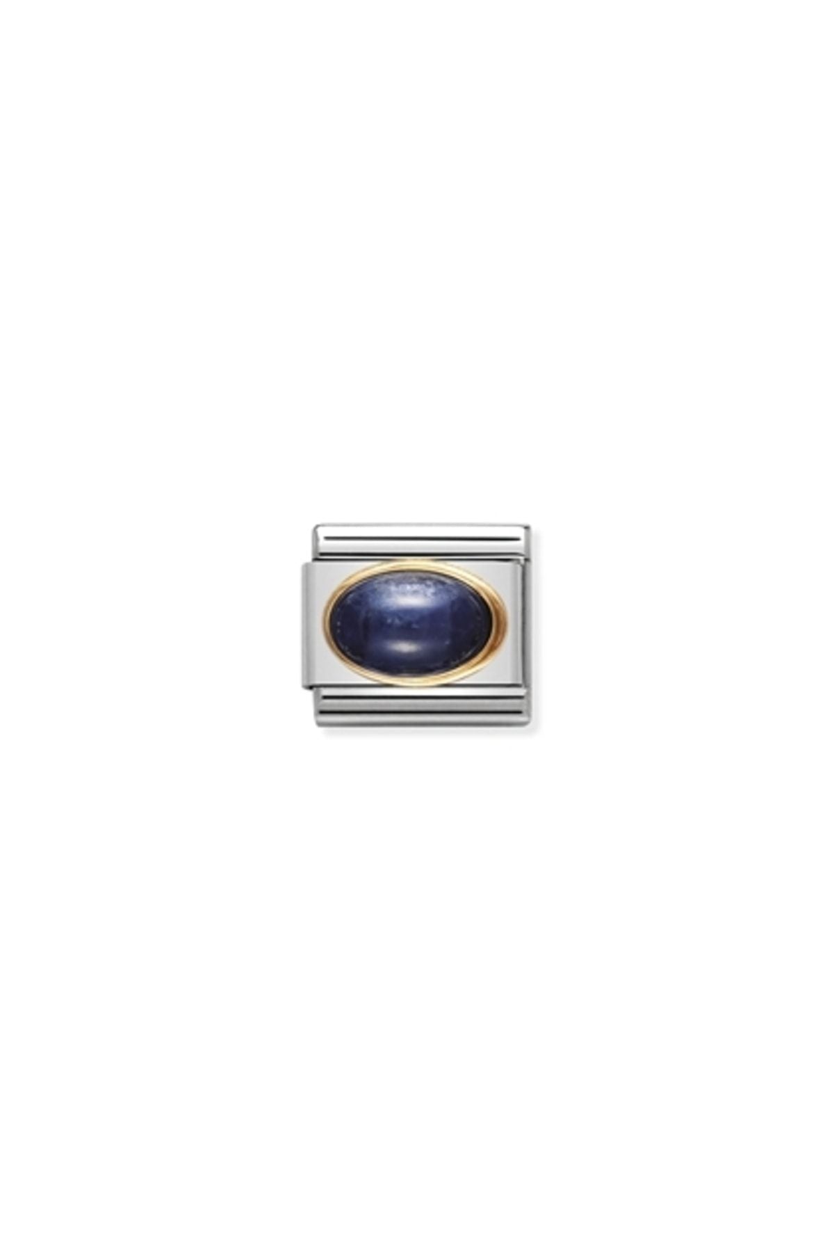 Composable Classic Oval Stones In Stainless Steel With 18k Gold (08_sapphıre)