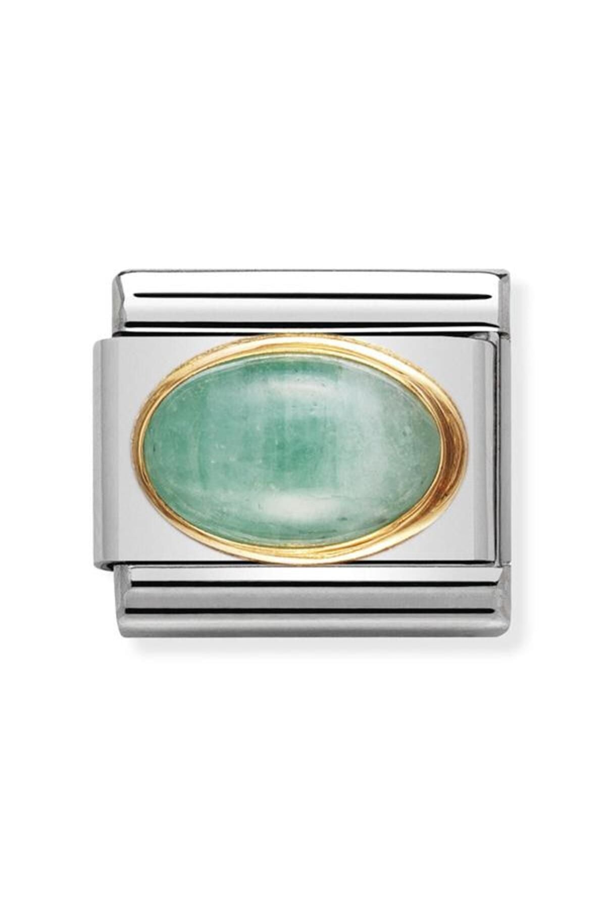 Composable Classic Oval Stones In Stainless Steel With 18k Gold 09_emerald