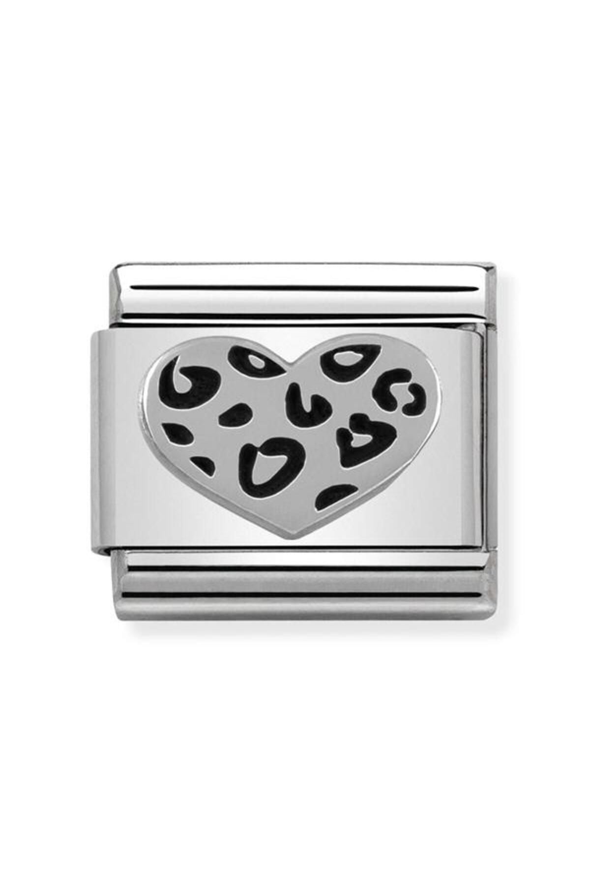 Composable Classic Oxıdızed Symbols In St,steel And Sterling Silver (05_leopard Heart)