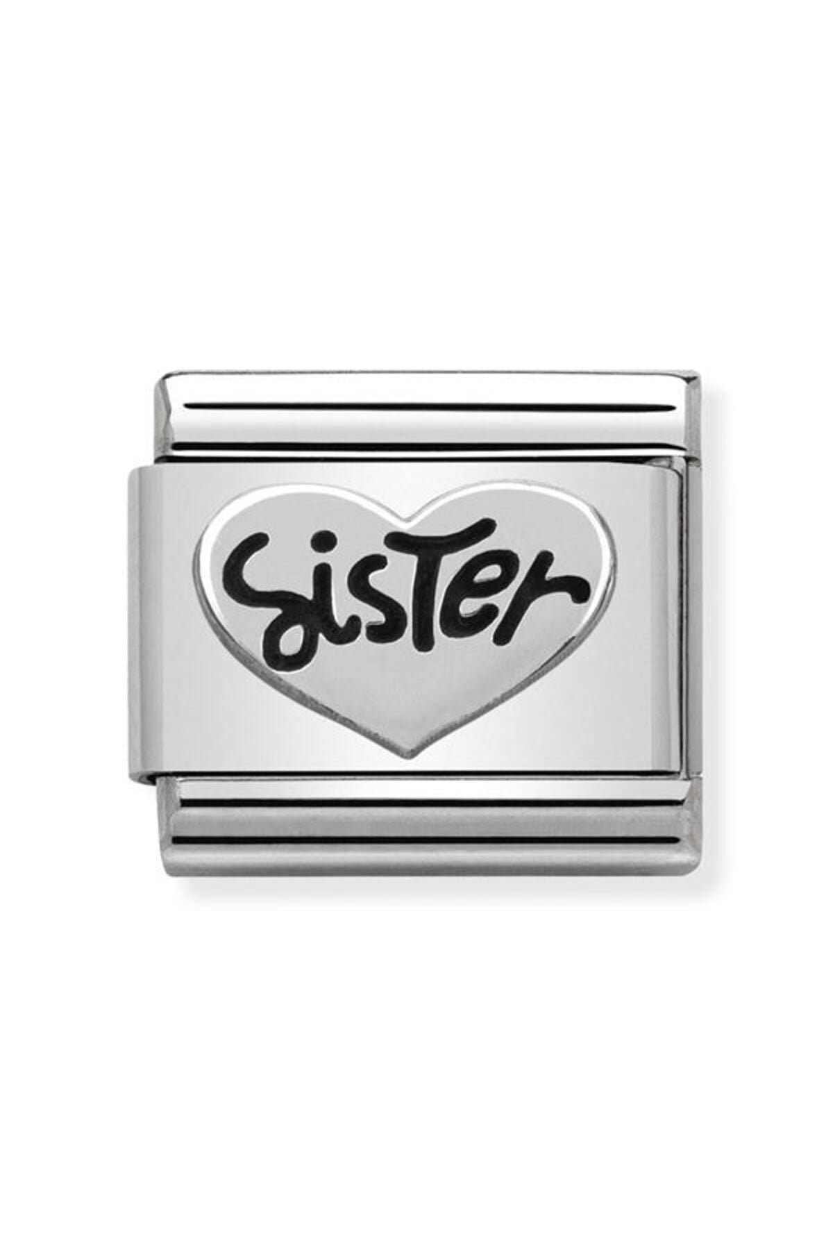 Composable Classic Oxıdızed Symbols In St,steel And Sterling Silver (11_sıster Heart)