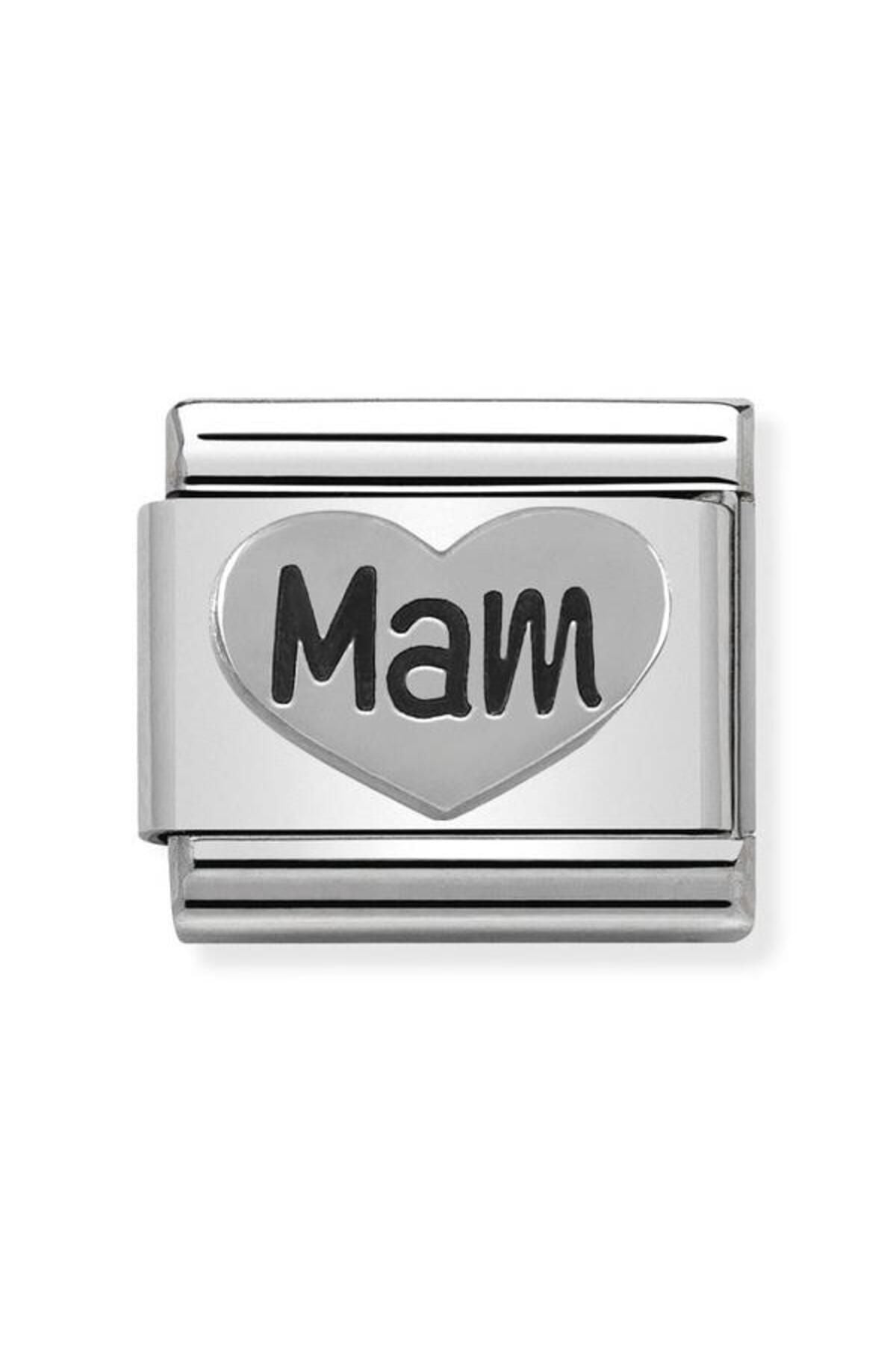 Composable Classic Oxıdızed Symbols In St,steel And Sterling Silver (15_mam Heart)