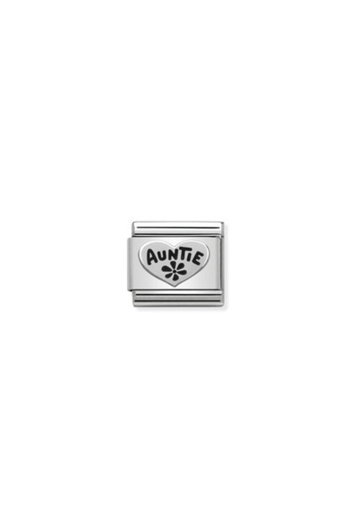 Composable Classic Oxıdızed Symbols In St,steel And Sterling Silver (17_auntie Heart)