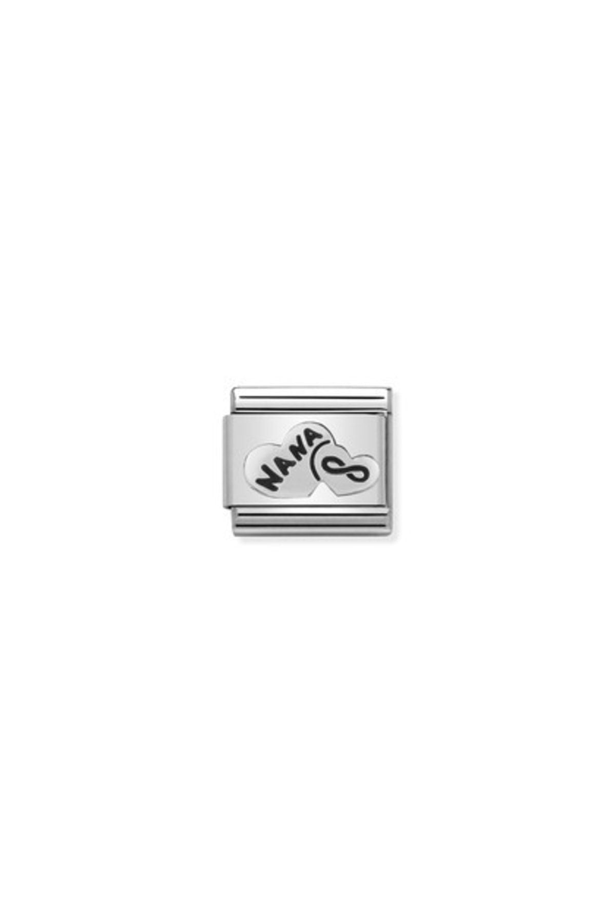 Composable Classic Oxıdızed Symbols In St,steel And Sterling Silver 19_nana Heart And Infinity