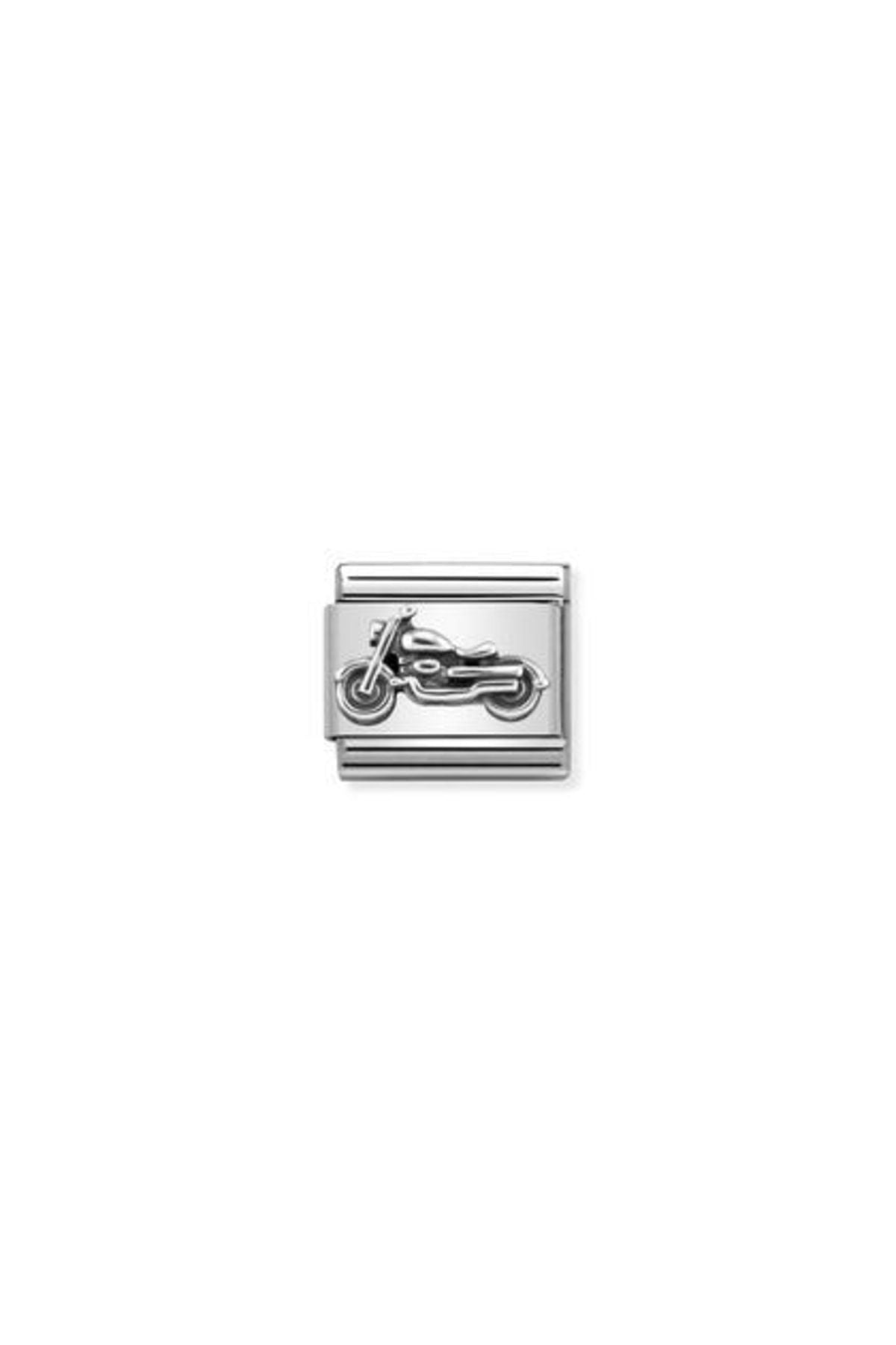 Composable Classic Oxıdızed Symbols In St,steel And Sterling Silver (32_vintage Bike)