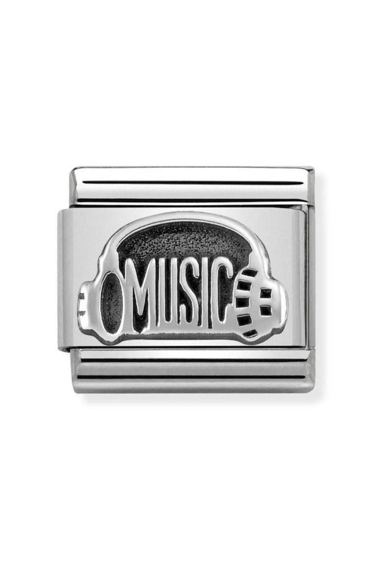 Composable Classic Oxıdızed Symbols In St,steel And Sterling Silver (34_headphones With Musıc)