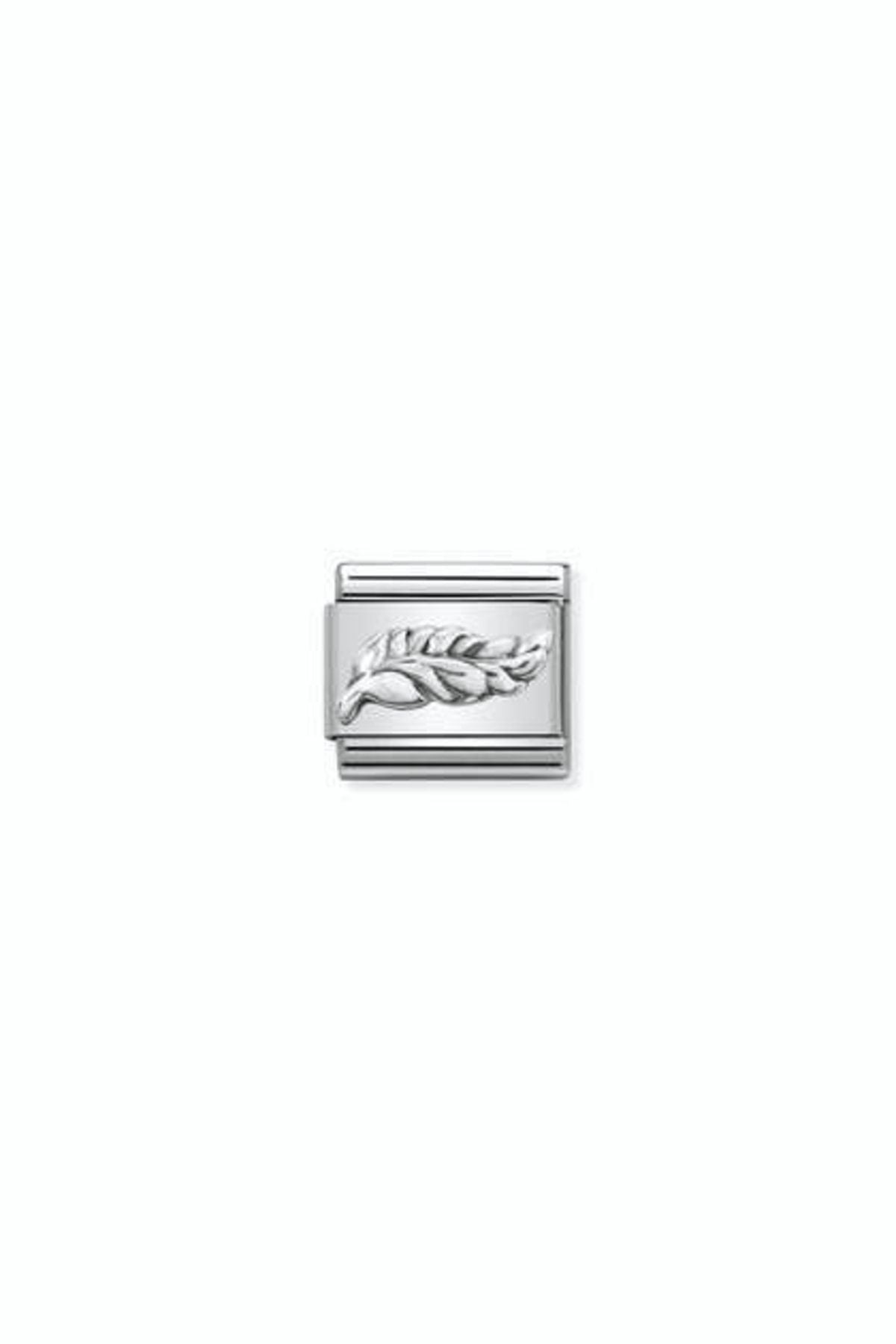 Composable Classic Oxıdızed Symbols In St,steel And Sterling Silver (47_feather)