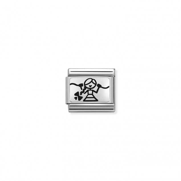 Composable Classic Oxydısed Plates 2 In Steel And 925 Silver (16_friend (centre))