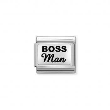 Composable Classic Oxydısed Plates 2 In Steel And 925 Silver (34_boss Man)