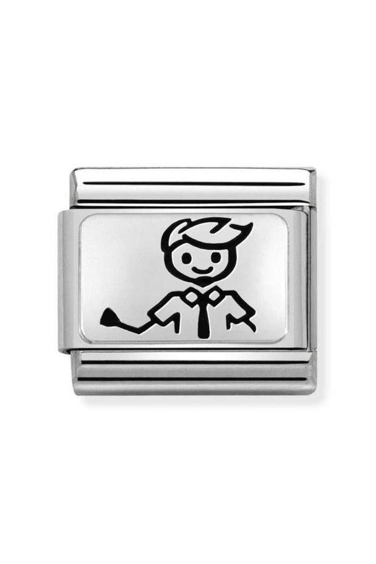Composable Classic Oxydısed Plates 2 In Steel And 925 Silver (47_dad)