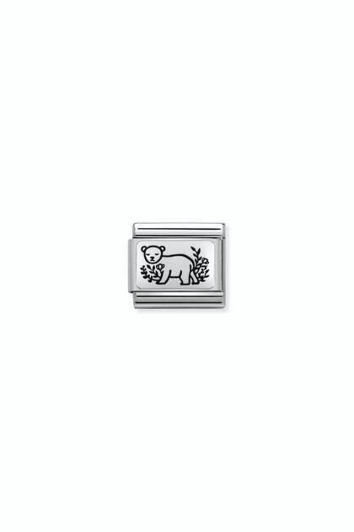 Composable Classic Plates (ıc) Steel And 925 Silver (18_bear Flowers)