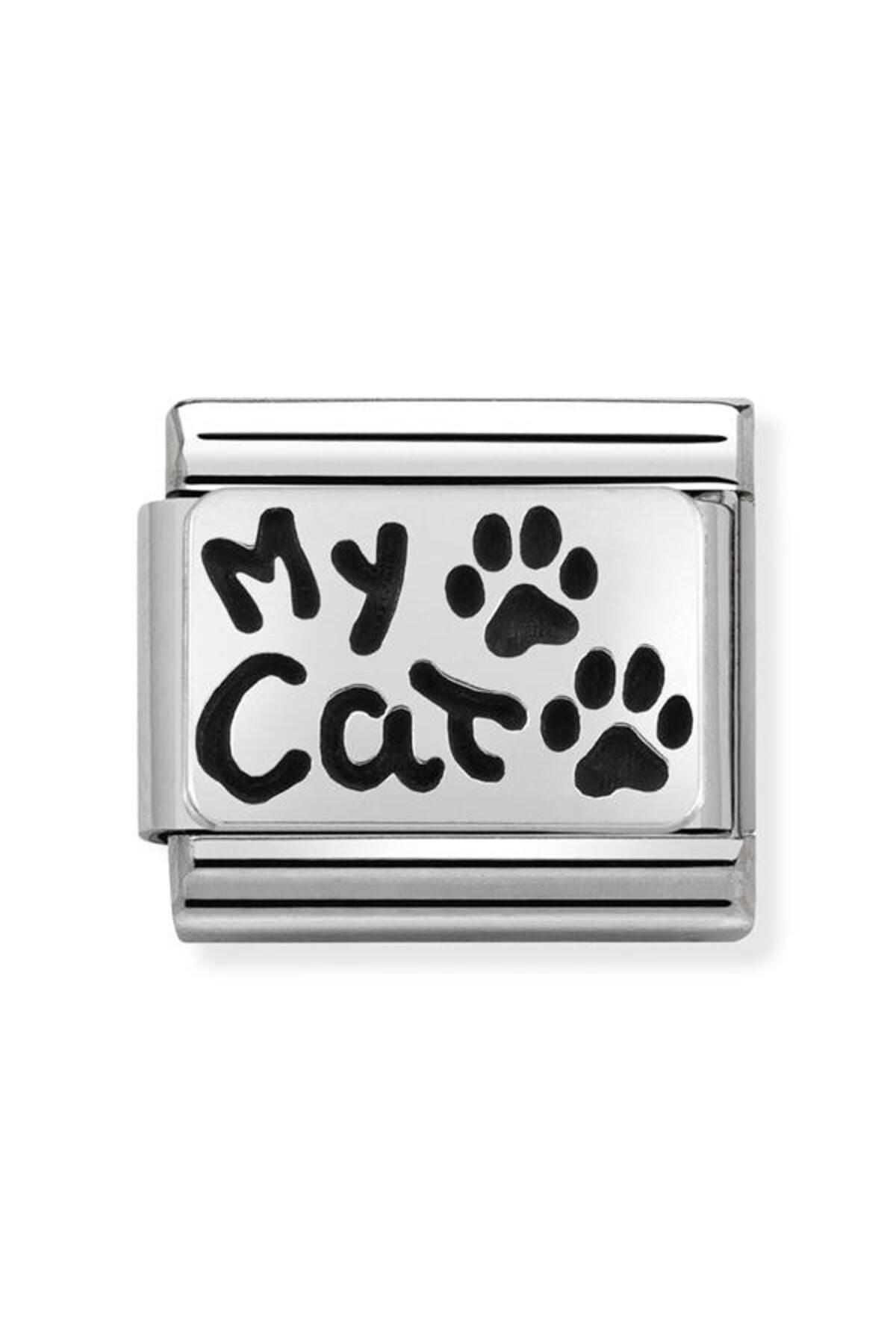 Composable Classic Plates Oxıdızed Steel And Silver 925 (36_my Cat)