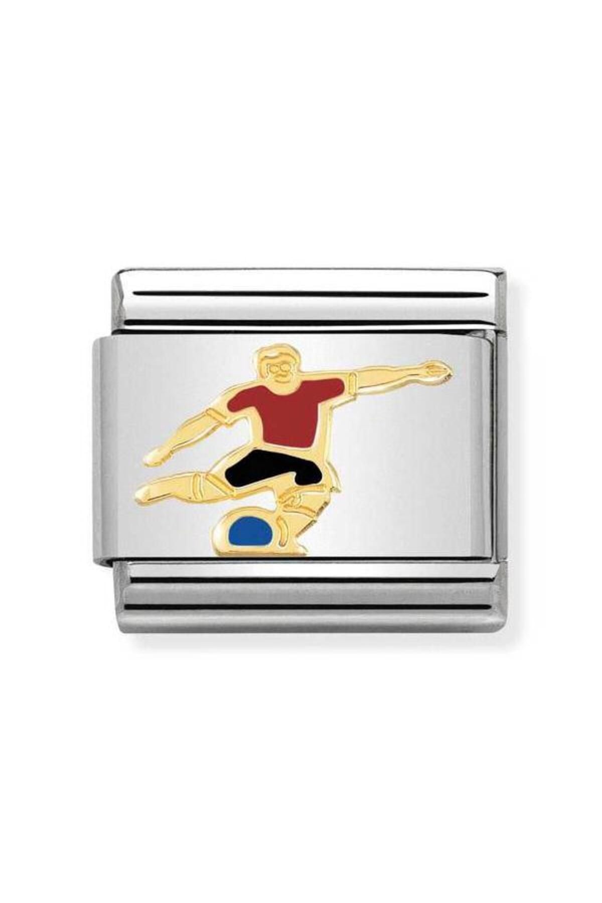 Composable Classic Sports 1 In Stainless Steel With Enamel And 18k Gold (11_soccer Player Red)