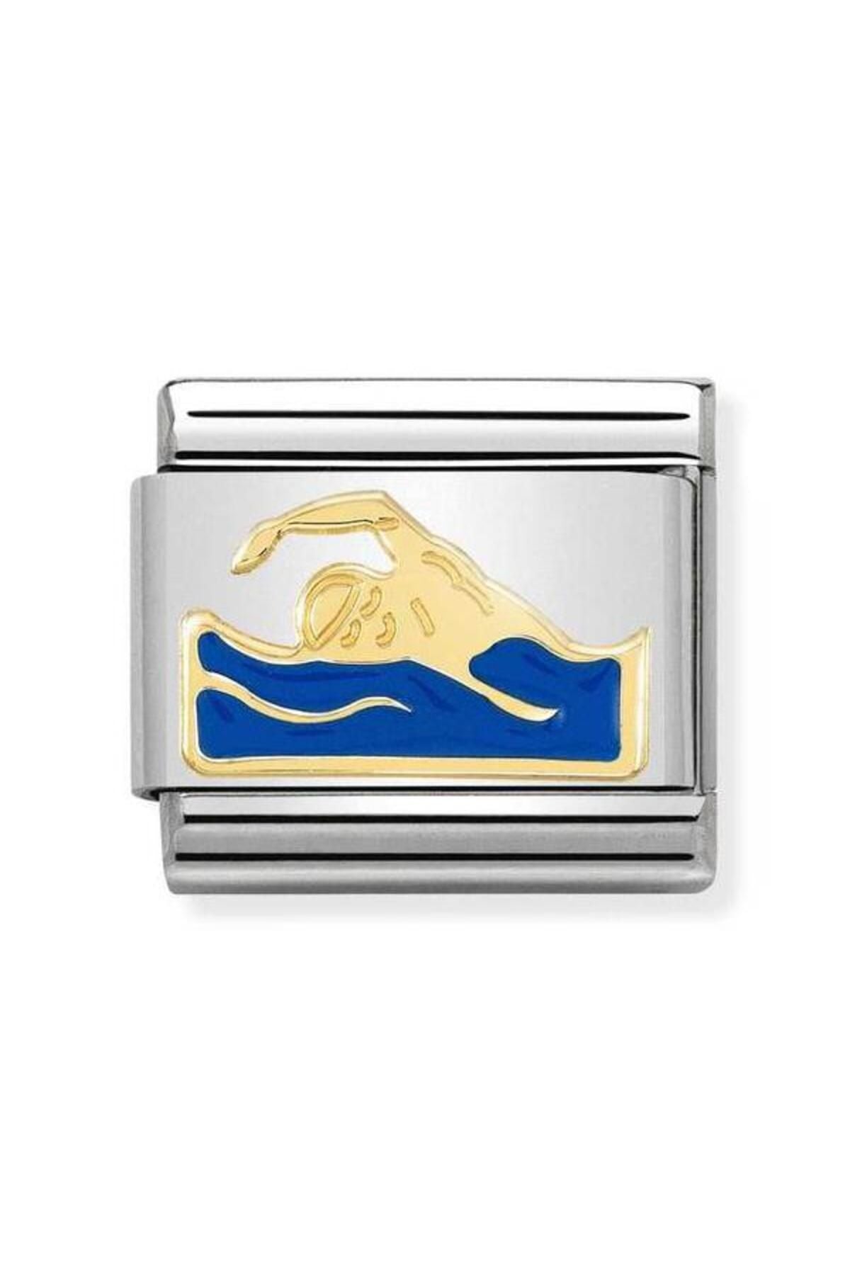 Composable Classic Sports 1 In Stainless Steel With Enamel And 18k Gold (18_swimmer)
