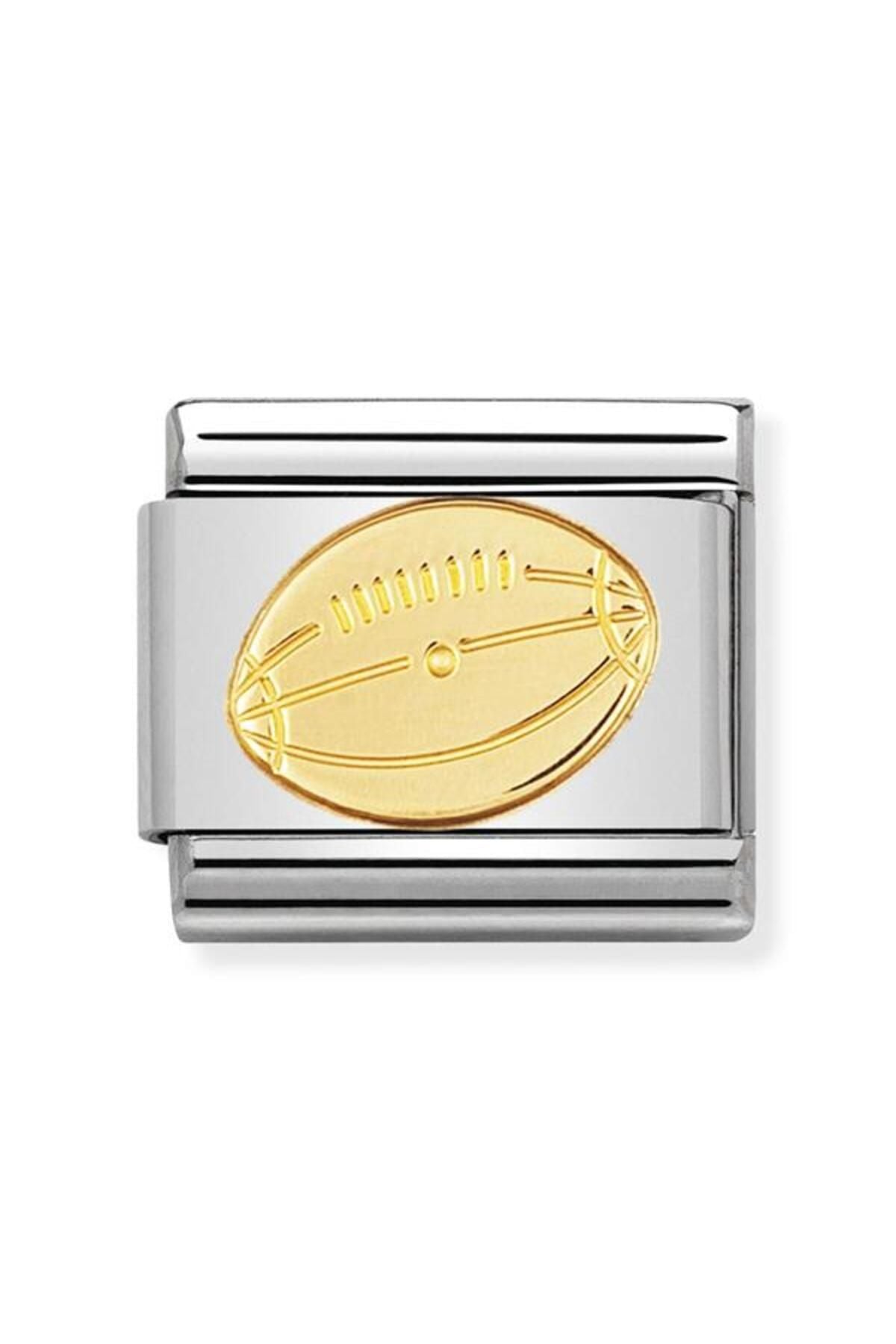 Composable Classic Sports In Stainless Steel With 18k Gold (03_american Football)