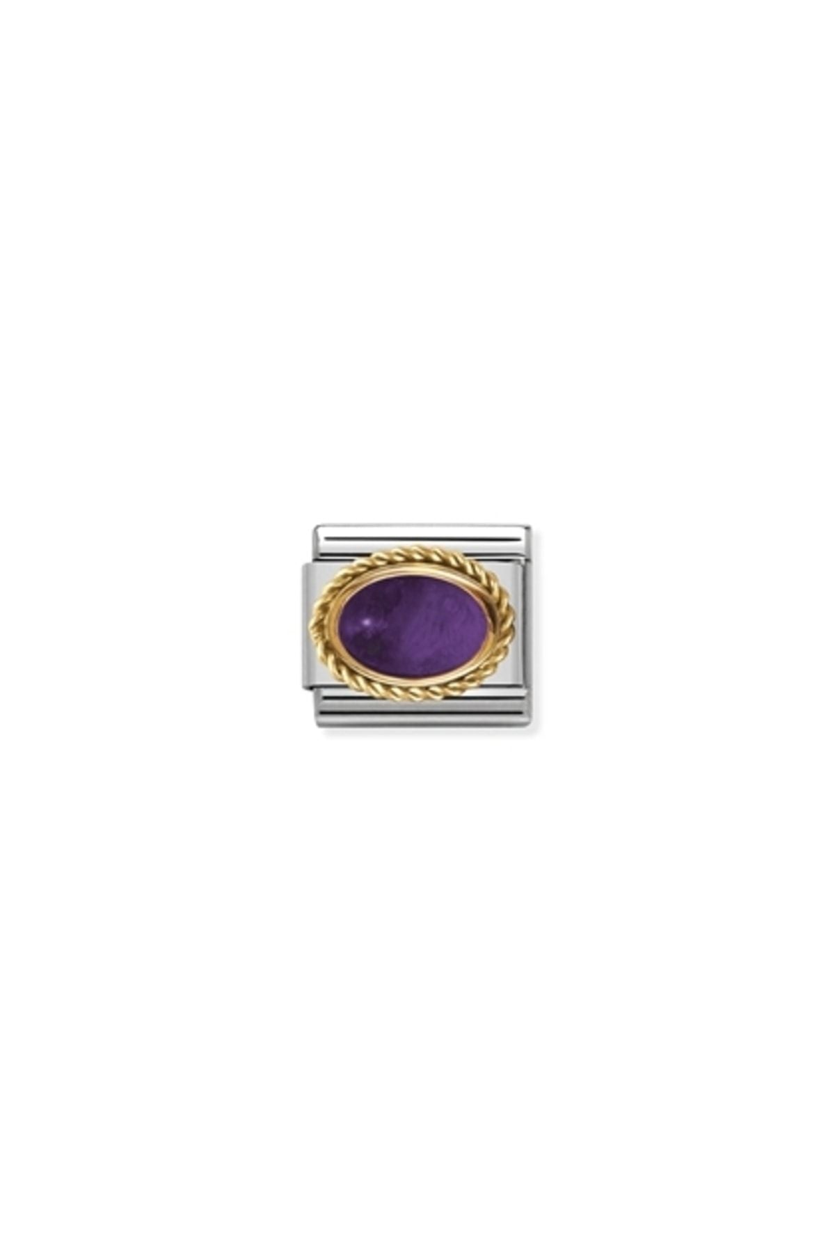 Composable Classic Stones In Stainless Steel With 18k Gold Setting And Detail 02 amethyst