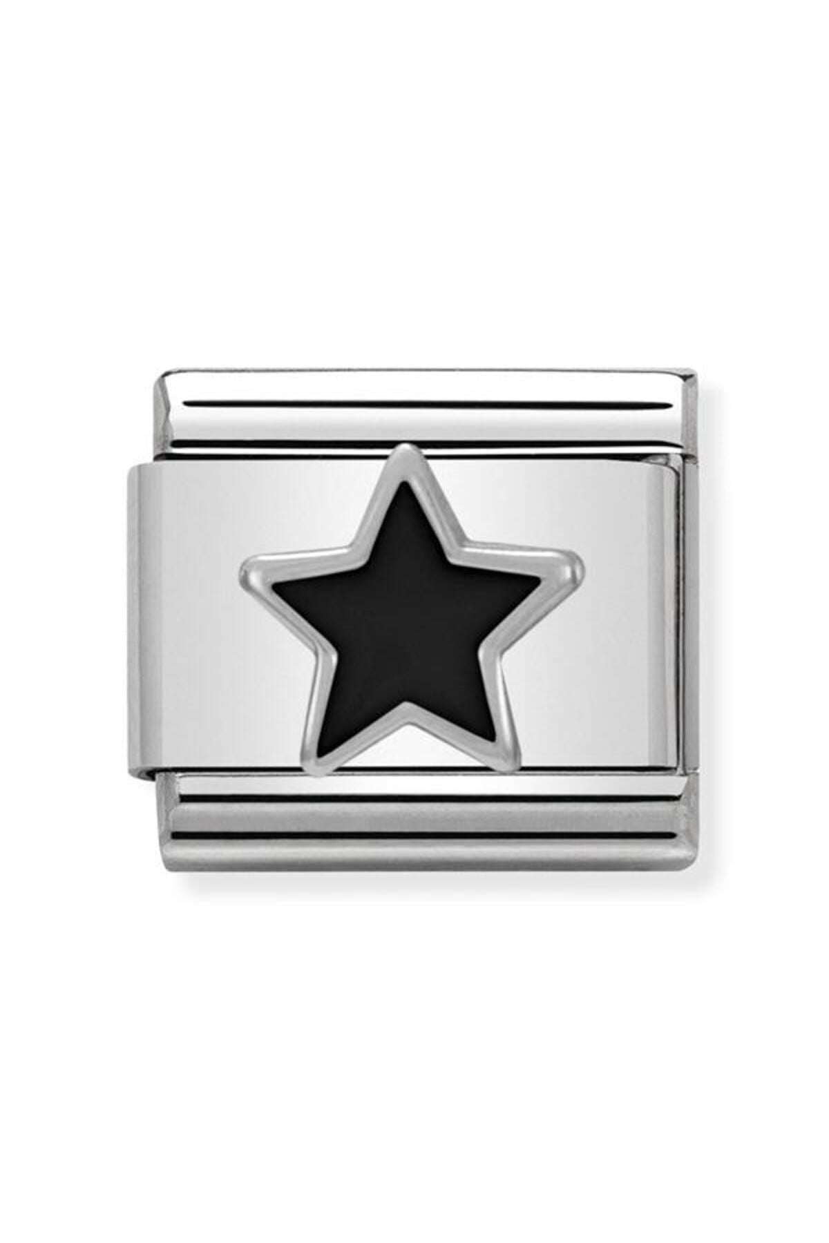 Composable Classic Symbols In Stainless Steel , Enamel And Silver 925 (05_black Star)