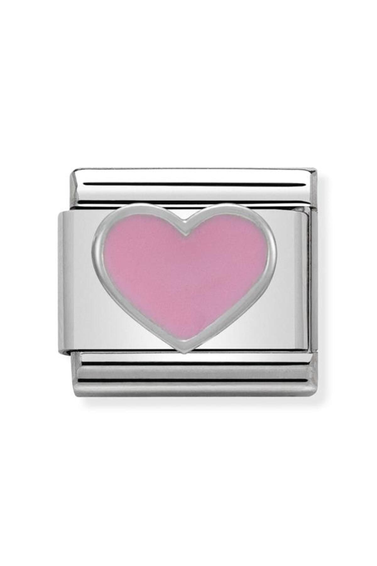 Composable Classic Symbols In Stainless Steel , Enamel And Silver 925 (18_pink Heart)
