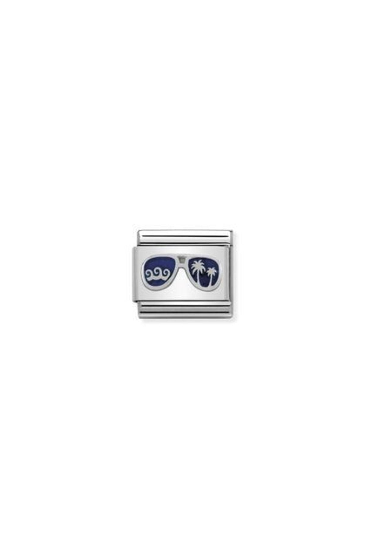 Composable Classic Symbols In Stainless Steel , Enamel And Silver 925 (48_blue Miami Sunglasses)