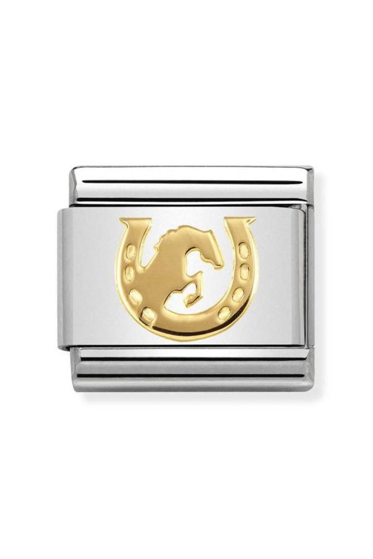 Composable Classic Symbols Steel And 18k Gold (30_horse Jumping Horseshoe)