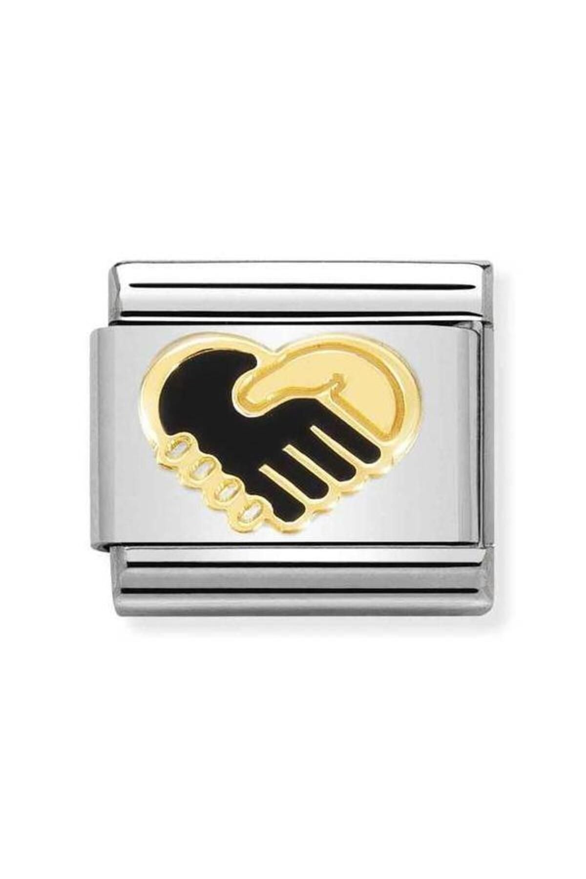 Composable Classic Symbols Steel, Enamel And 18k Gold (57_heart Handshake)