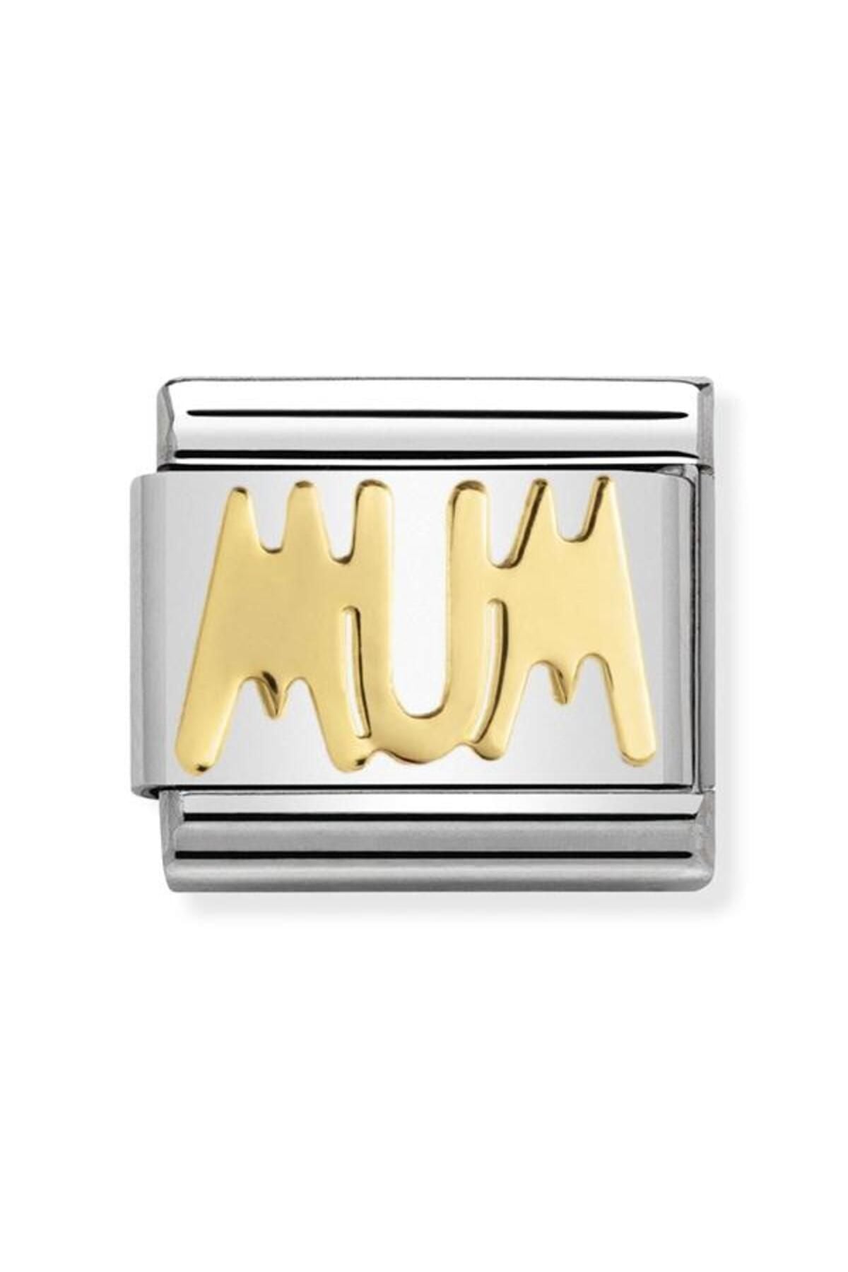 Composable Classic Wrıtıngs In Stainless Steel With 18k Gold (14_mum)