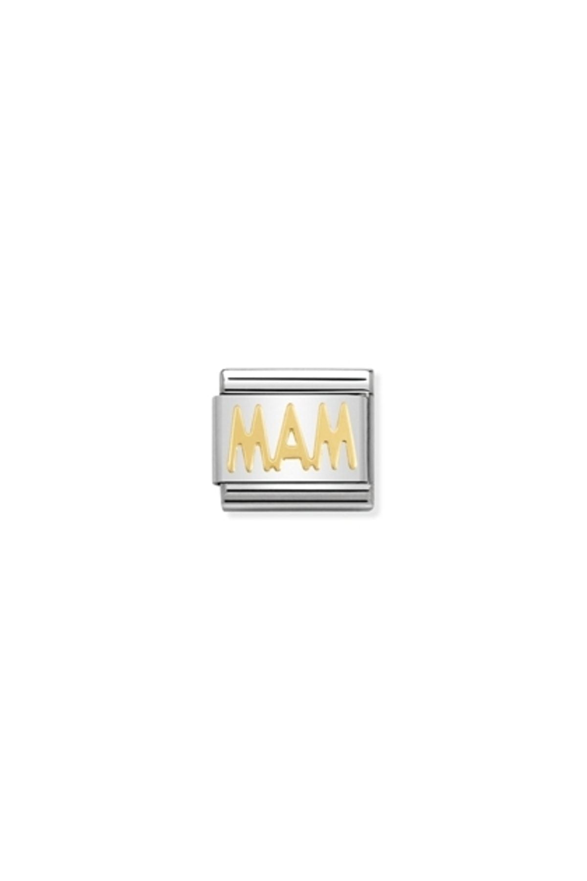 Composable Classic Wrıtıngs In Stainless Steel With 18k Gold (22_mam)