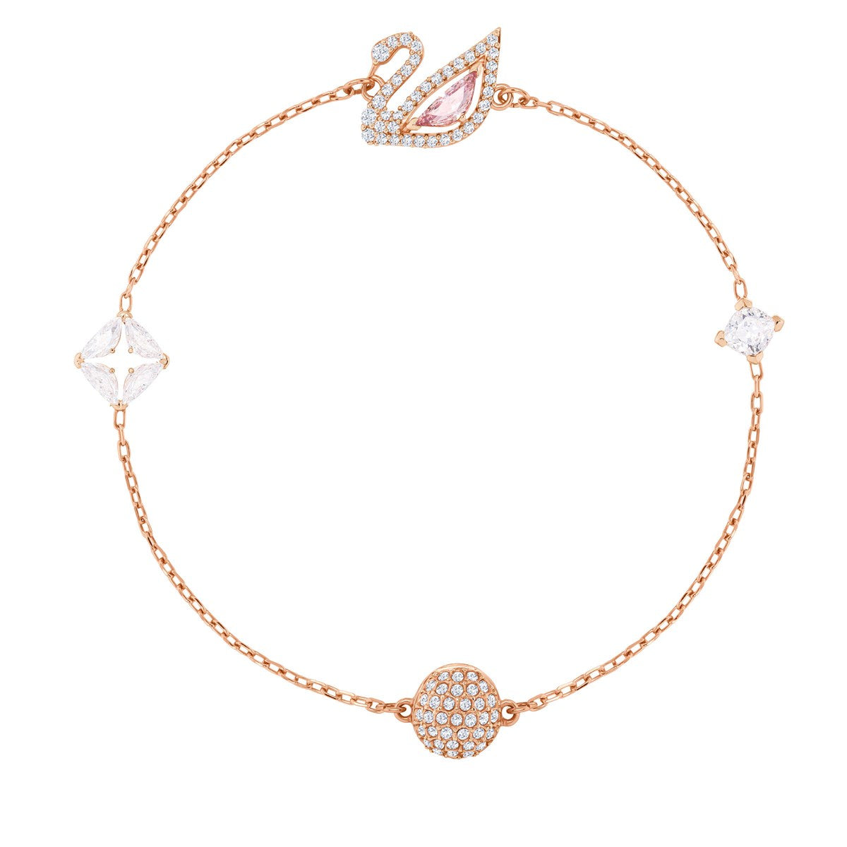 DAZZLING SWAN:BRACELET CZMO/ROS L