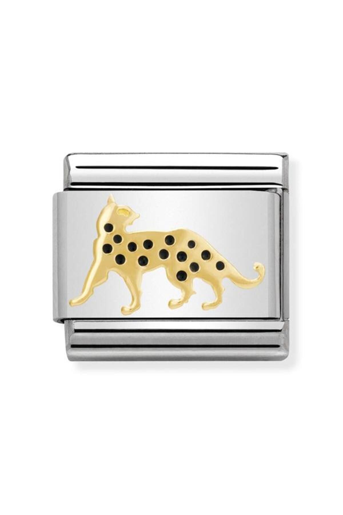 Emaye Ve 18k Altın Leopar Ile Paslanmaz Çelik Olarak Composable Klasik Toprak Hayvanları 1