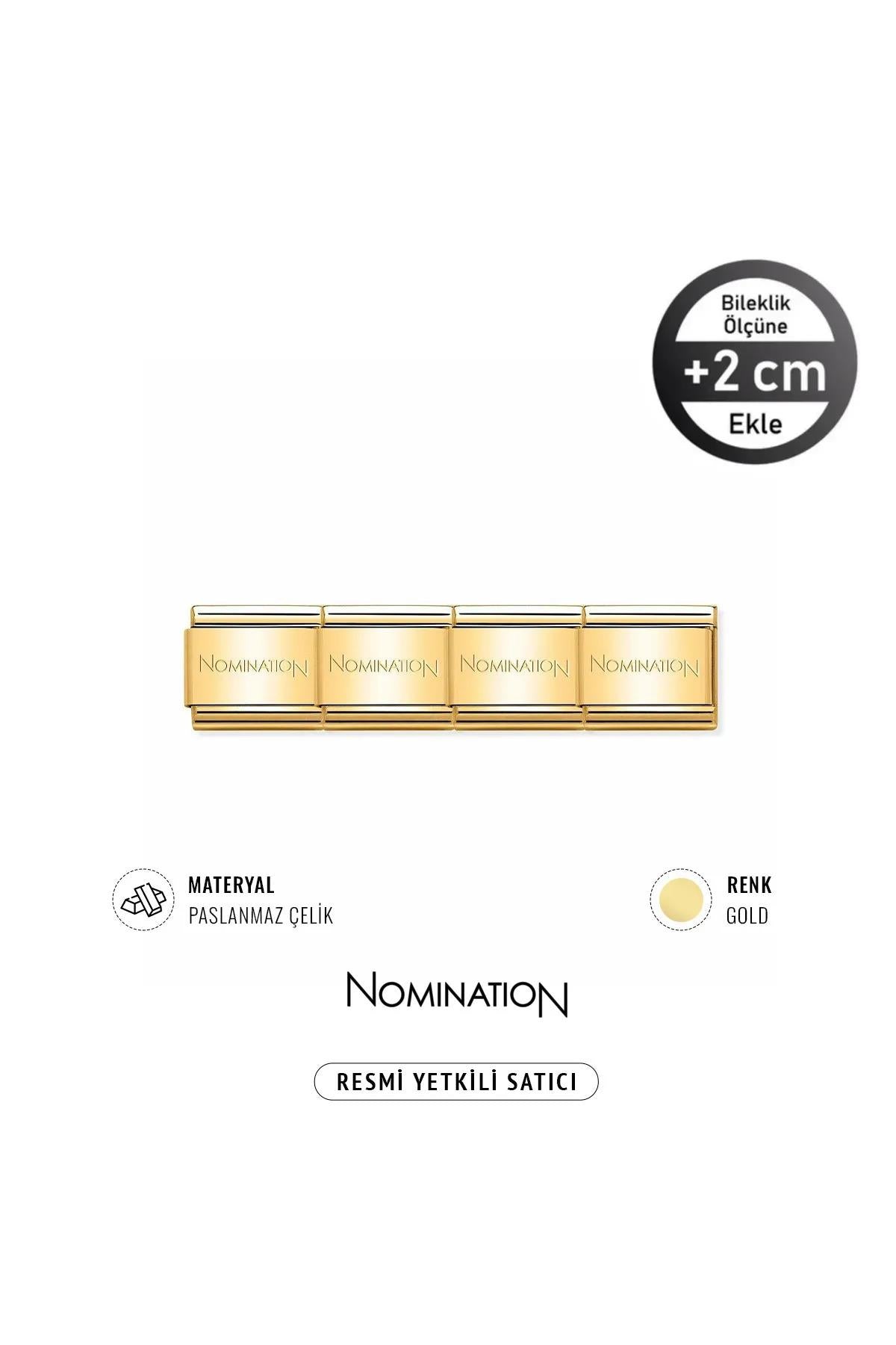 Italy Composable Paslanmaz Çelik 4 Adet Link Gold Renk