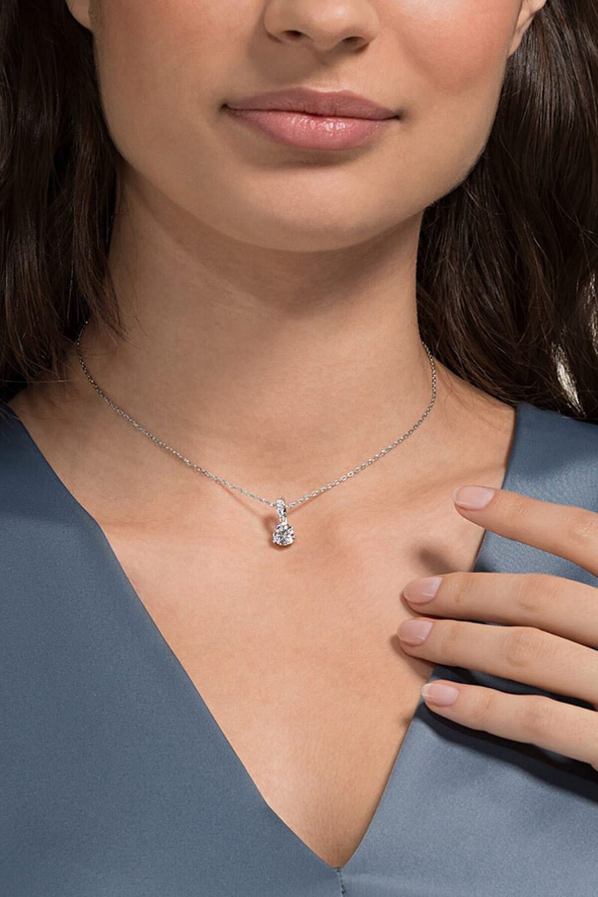 Kolye Solitaire:Pendant 7Mm Czwh/Rhs 5472635