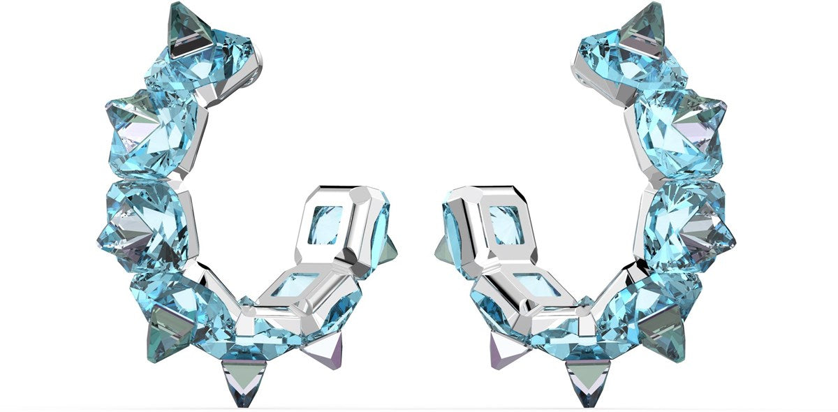 Swarovski Chroma Hoop Küpe Mavi 5600894