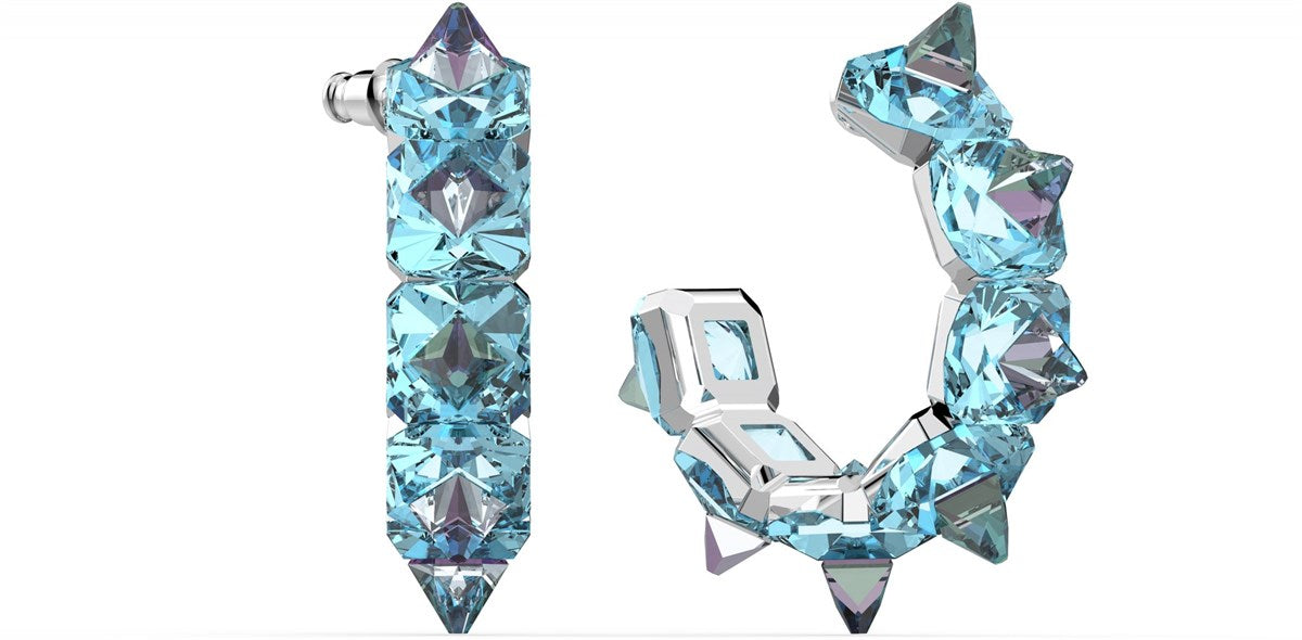 Swarovski Chroma Hoop Küpe Mavi 5600894