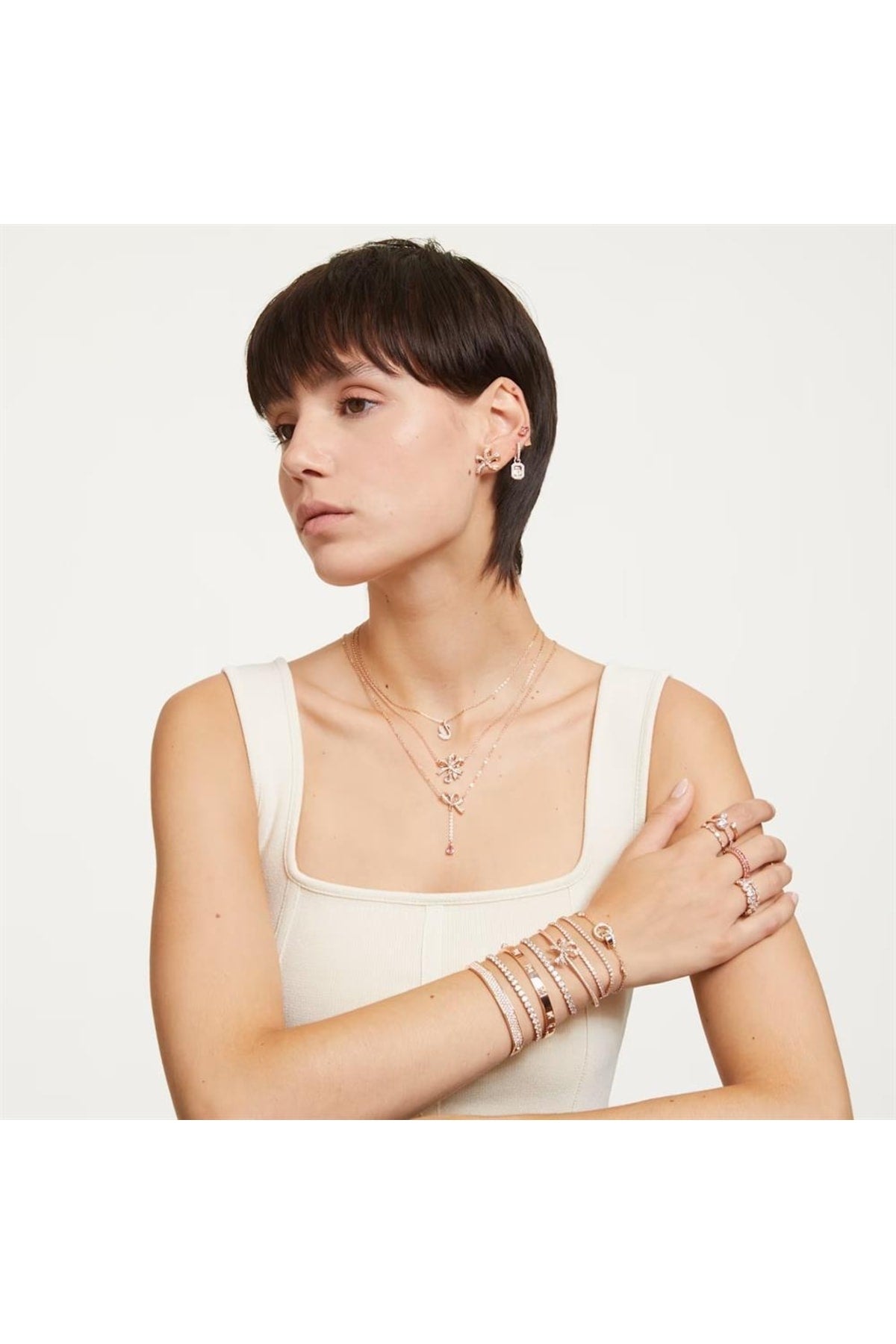 Swarovski Bilezik Re Matrix:Bracelet S White/Ros M 5657659