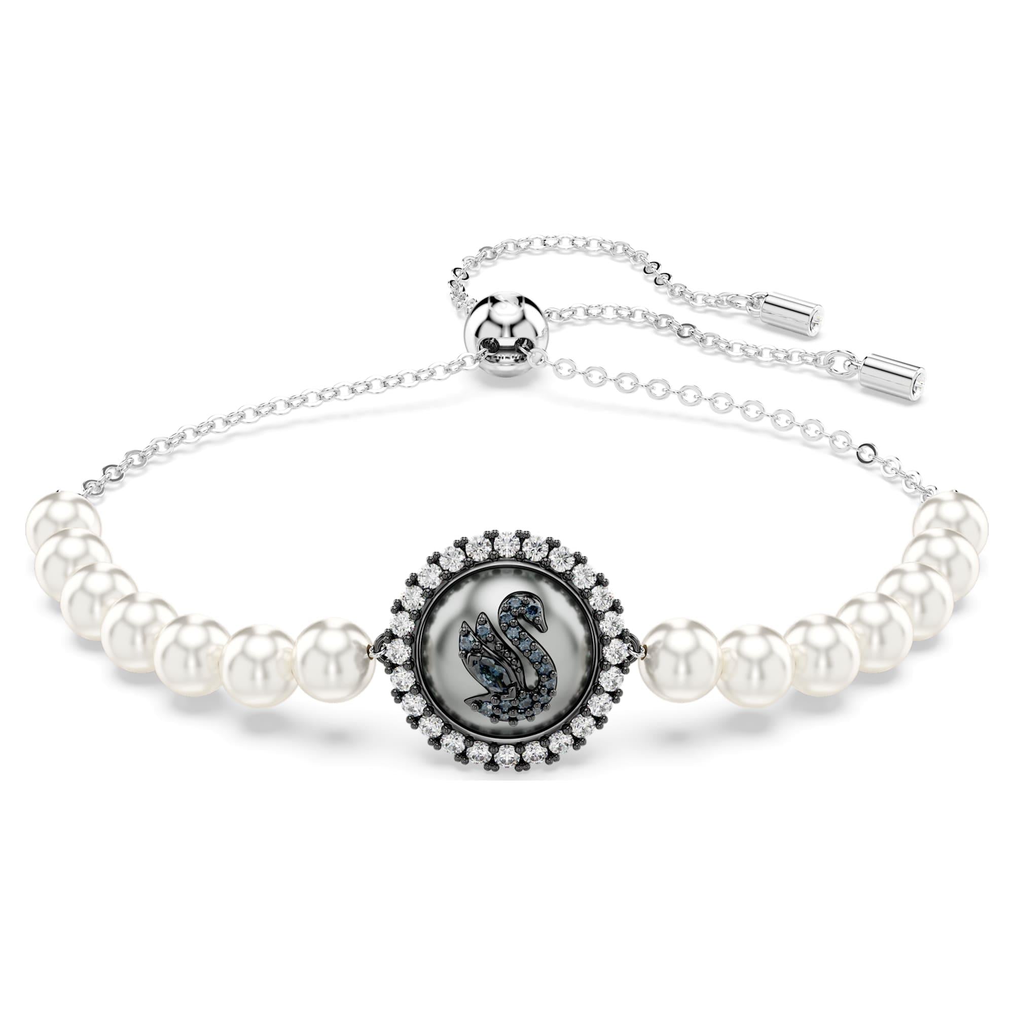 Swarovski Bilezik Swan:Bracelet Prl Gry/Rhs M 5680851