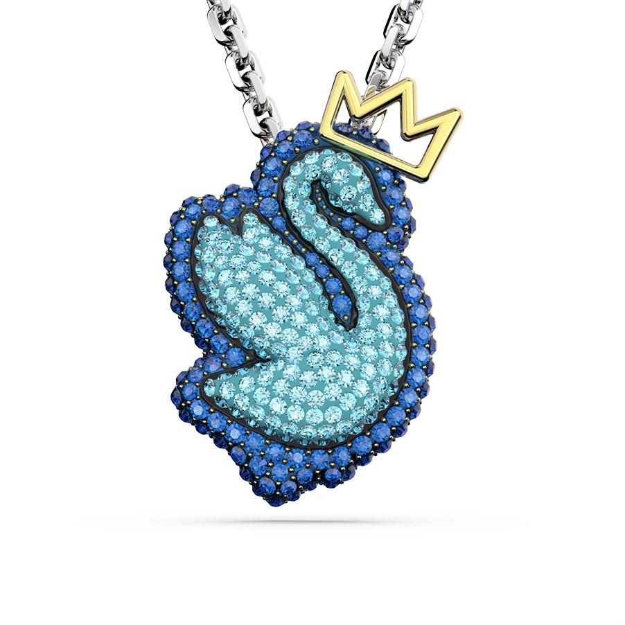 Swarovski Kolye Pop Swan:Pend Long Pendant Blu/Rhs 5649194
